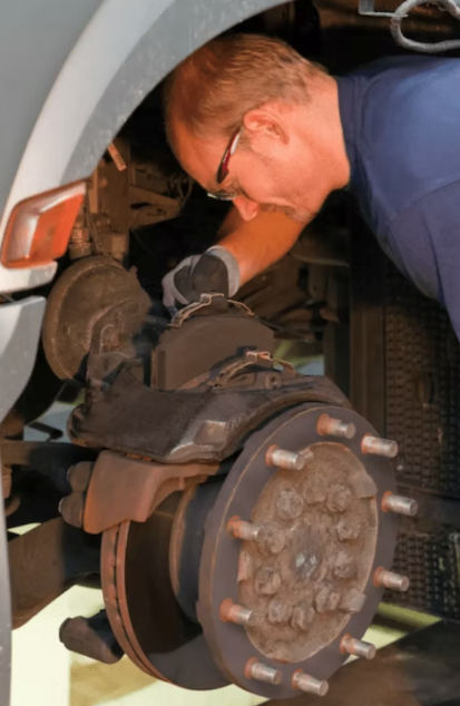 this image shows truck brake service in Cincinnati, Ohio